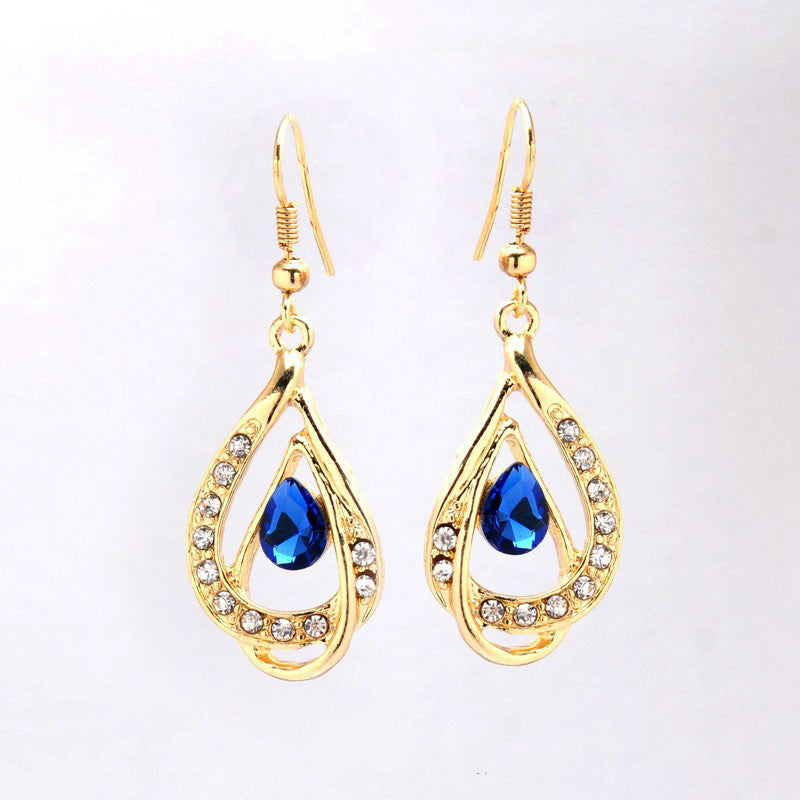 Buy Double Drop Crystal Earrings Necklace - Elegant Jewelry Set