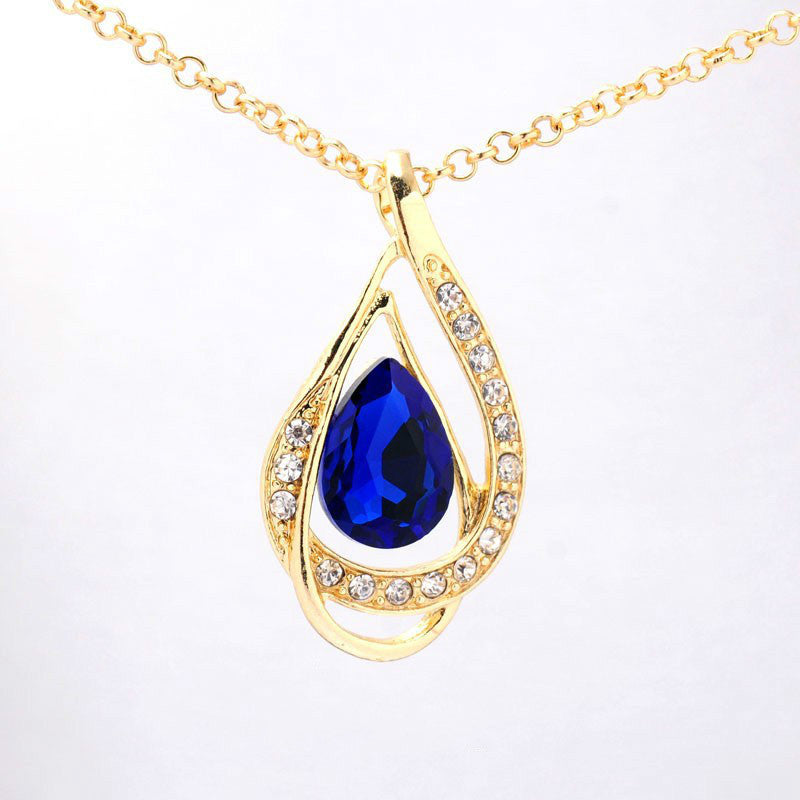 Buy Double Drop Crystal Earrings Necklace - Elegant Jewelry Set