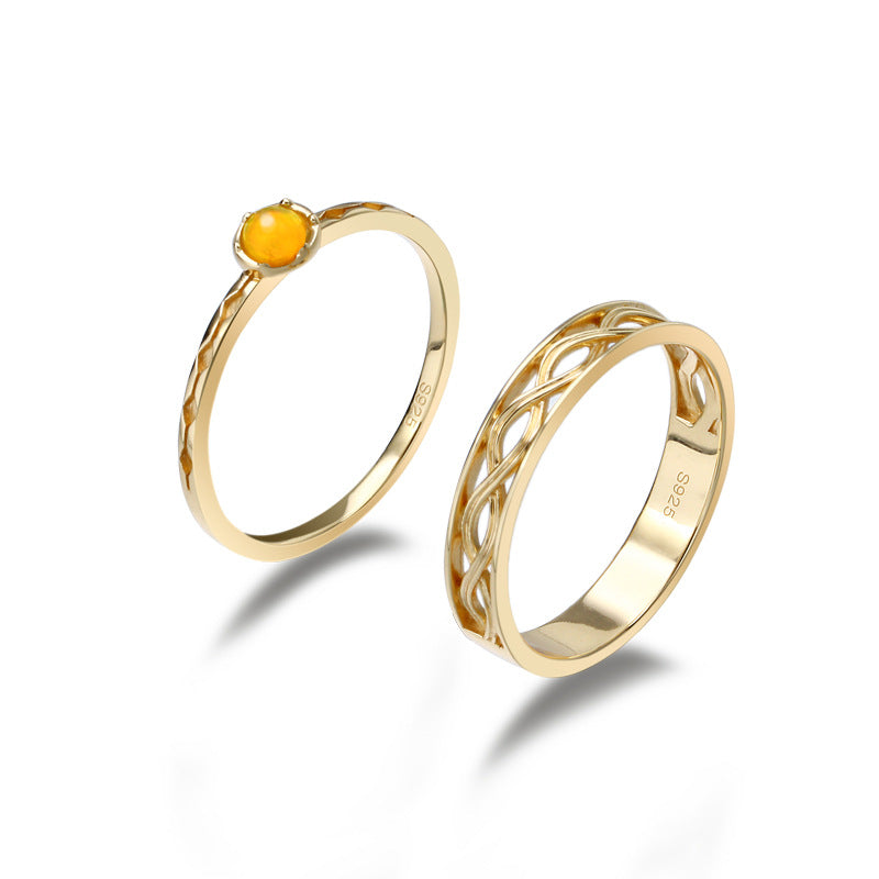 Buy 925 Silver Vintage Twist Opal Ring for Timeless Elegance
