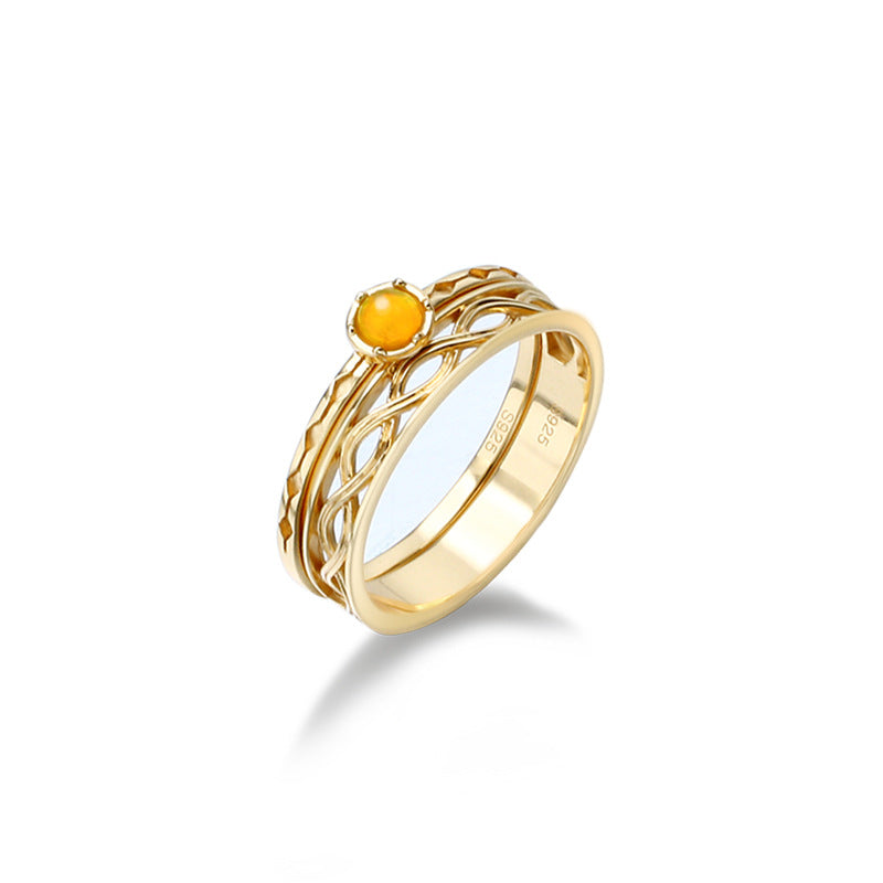 Buy 925 Silver Vintage Twist Opal Ring for Timeless Elegance