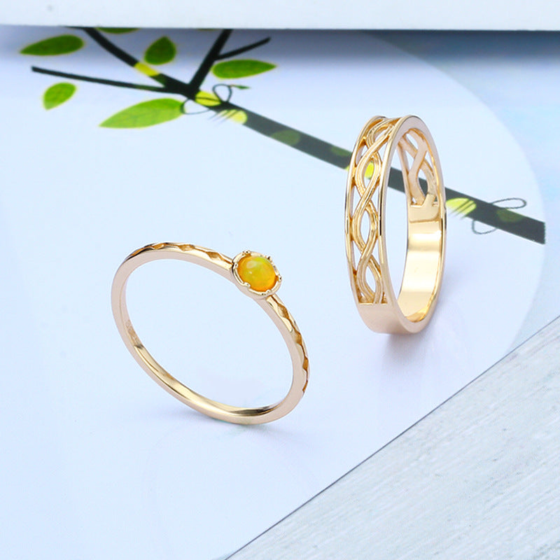 Buy 925 Silver Vintage Twist Opal Ring for Timeless Elegance