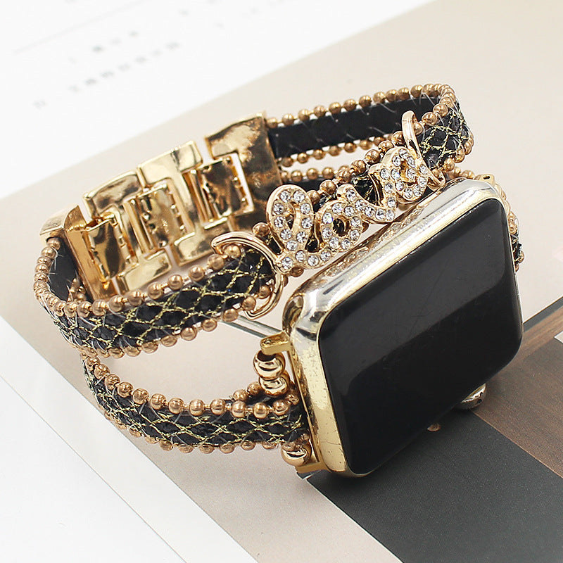 Buy Applicable To Smart Letters Leather Watch Strap - Upgrade Your Style