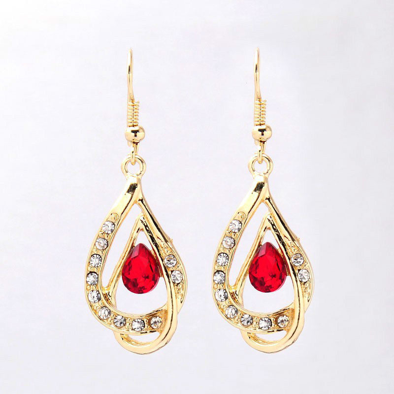 Buy Double Drop Crystal Earrings Necklace - Elegant Jewelry Set