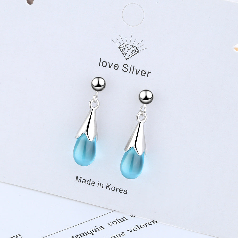 Buy Blue Water Drop Earrings Long Tassel Sen - Elegant Fashion Accessories