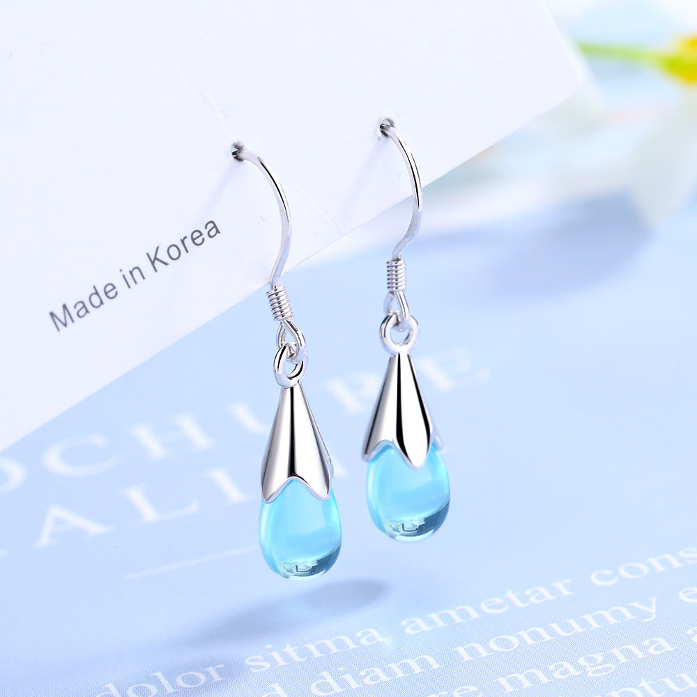 Buy Blue Water Drop Earrings Long Tassel Sen - Elegant Fashion Accessories