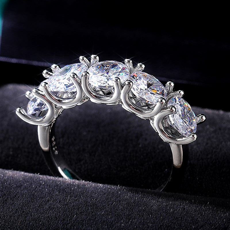 New Fashion Round Diamond Ring Zircon Ring