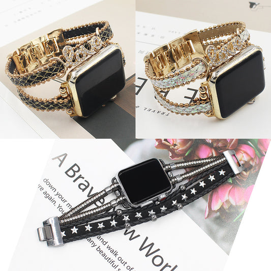 Buy Applicable To Smart Letters Leather Watch Strap - Upgrade Your Style