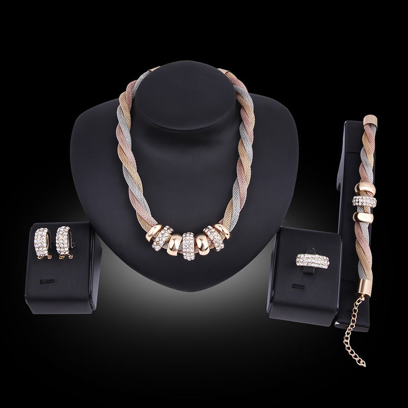 Buy Fashion Gold-plated Four-piece Set With Diamonds