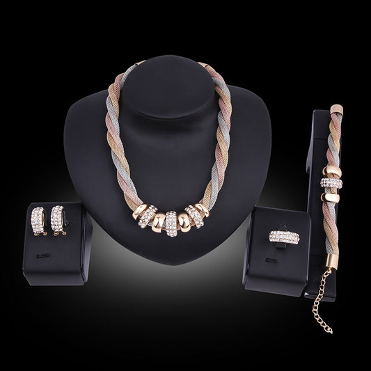 Buy Fashion Gold-plated Four-piece Set With Diamonds
