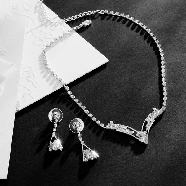 Buy Fashion Korean Water Drop Bride Necklace Earring Set