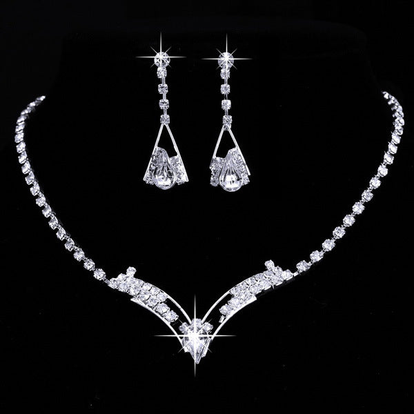 Buy Fashion Korean Water Drop Bride Necklace Earring Set