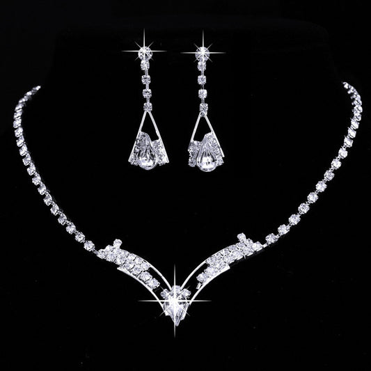Buy Fashion Korean Water Drop Bride Necklace Earring Set