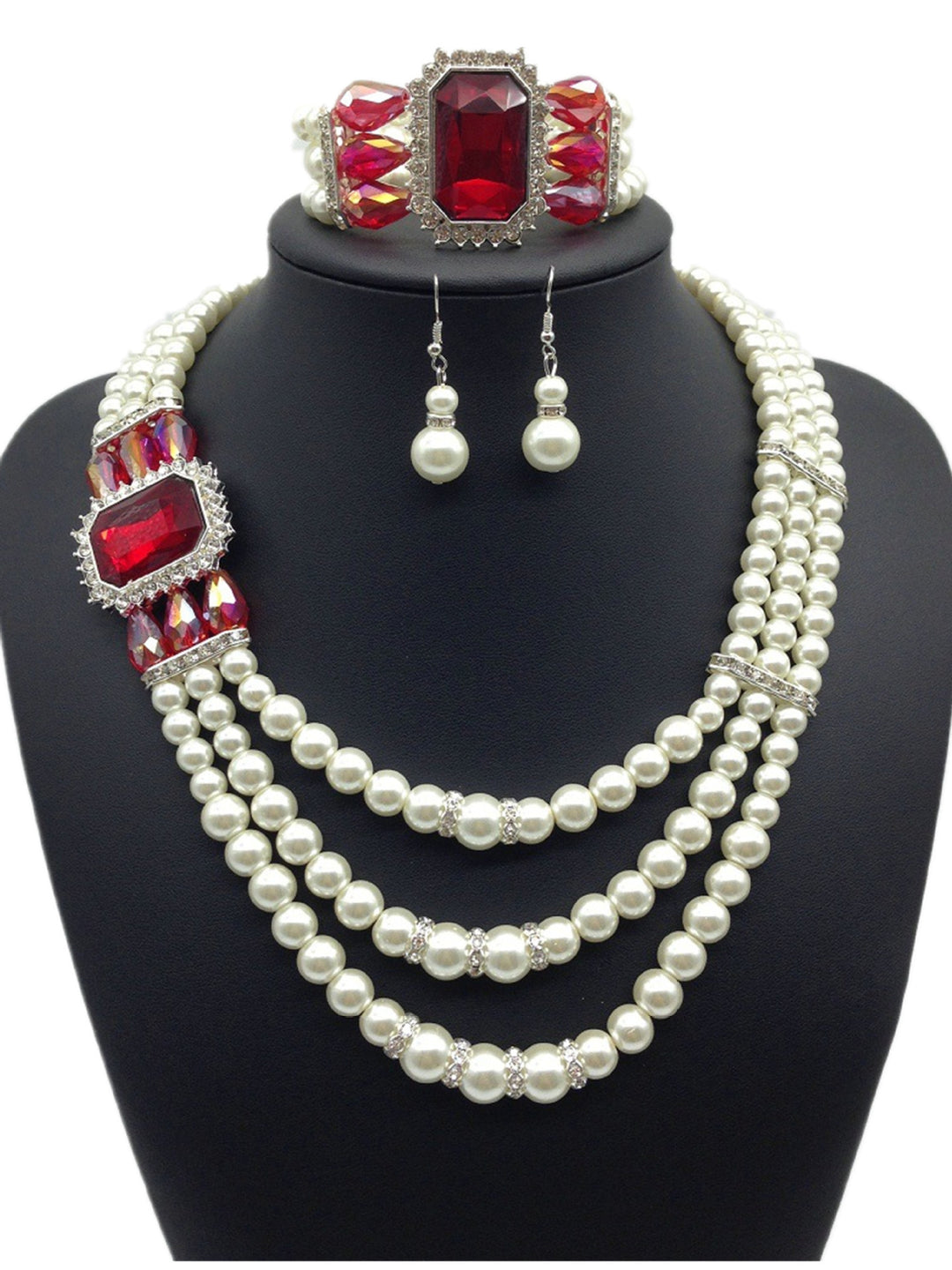 Buy European Fashion Diamond Gemstone Pearl Jewelry Set