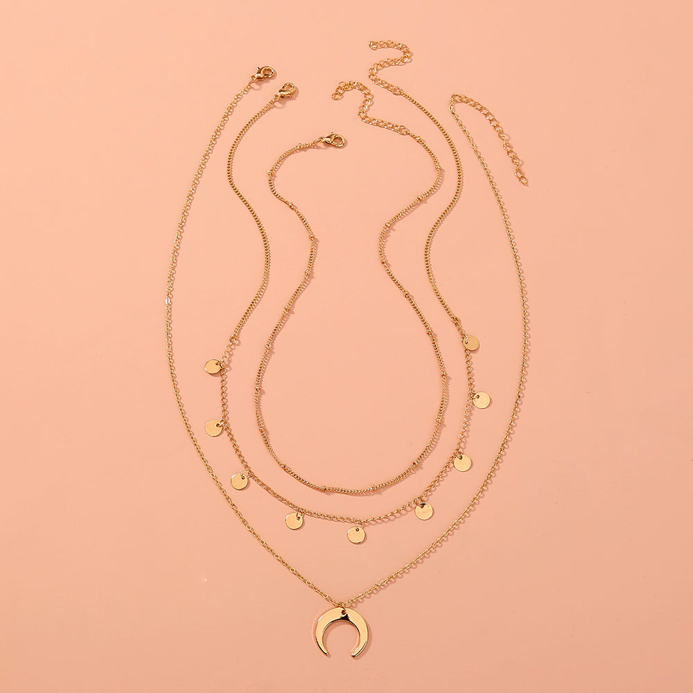 Stars, Moon, sequins, multiple necklaces