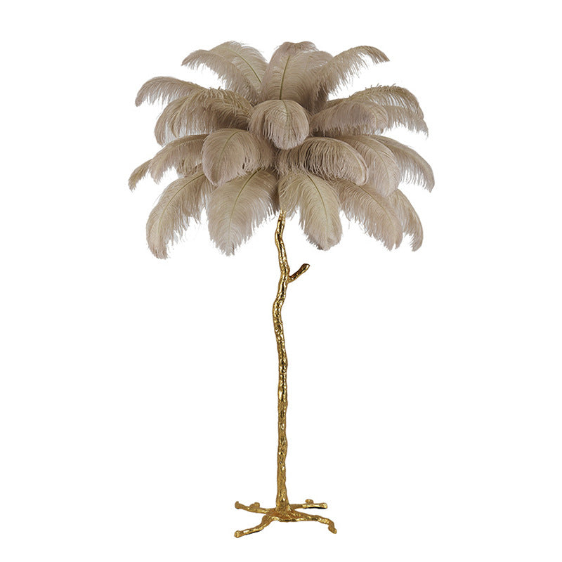 Buy Bedroom Bedside Feather Lamp Copper Lamp Floor Lamp - Illuminate Your Space