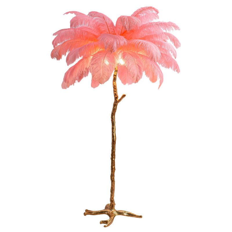 Buy Bedroom Bedside Feather Lamp Copper Lamp Floor Lamp - Illuminate Your Space