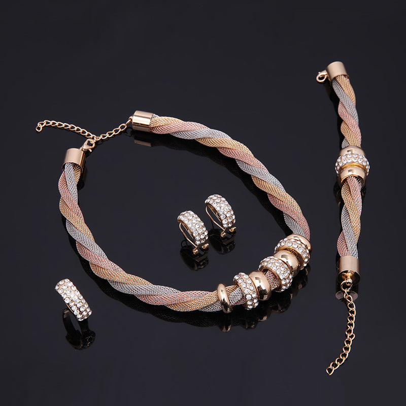 Buy Fashion Gold-plated Four-piece Set With Diamonds