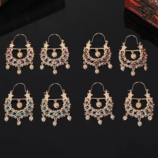 Fashion Bridal Earring With Hedgehog Shape Luxury Gold Color Earrings Hook Dangling Earrings Golden Long Earrings
