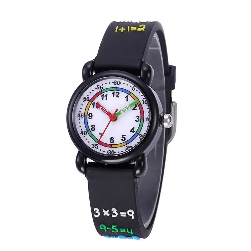 Children's Brand Cartoon Watch Waterproof Elementary School Students Color Dial Sports Time-aware Wrist Watch Christmas Gift
