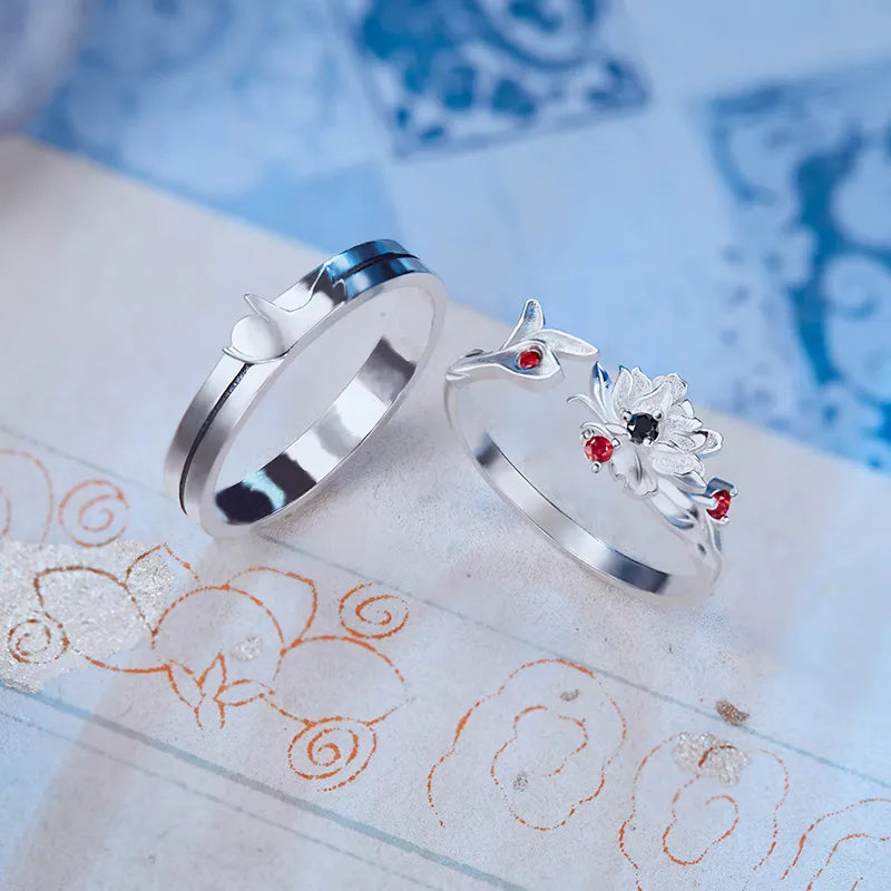 Anime Grandmaster of Demonic Cultivation Ring Wei Wuxian Lan Wangji Cosplay Unisex Rings Mo Dao Zu Shi Jewelry Accessories Prop