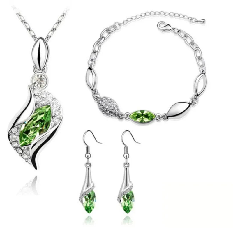 angel hawk Eyes Austrian Crystal Pendant Necklaces Earrings bracelet gifts women lovers charm fashion Jewelry sets dropshipping