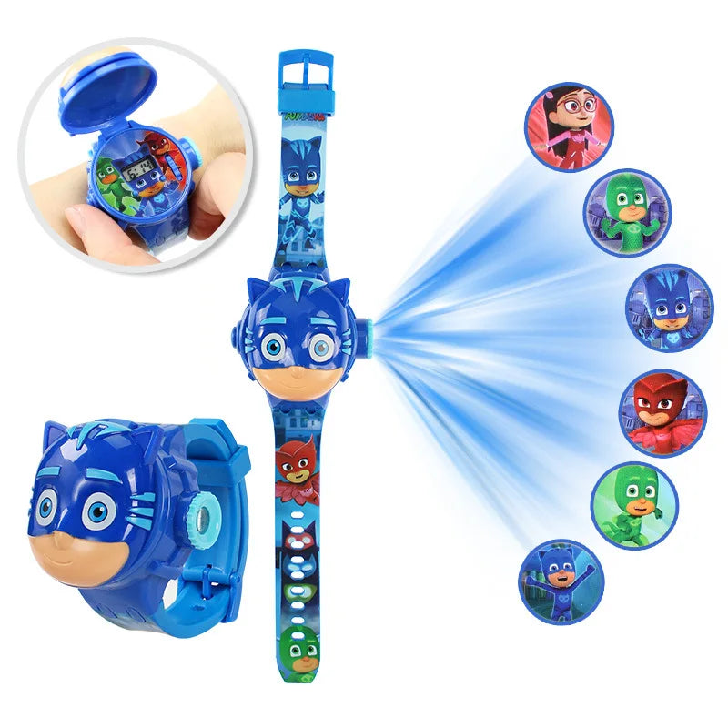 Disney Kid Cartoon Cool Ptojectio Watch Marvel Spider-Man Boy Unicorn Princess Elsa Flash Electronic Digital Student Toy Clock