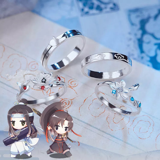 Anime Grandmaster of Demonic Cultivation Ring Wei Wuxian Lan Wangji Cosplay Unisex Rings Mo Dao Zu Shi Jewelry Accessories Prop