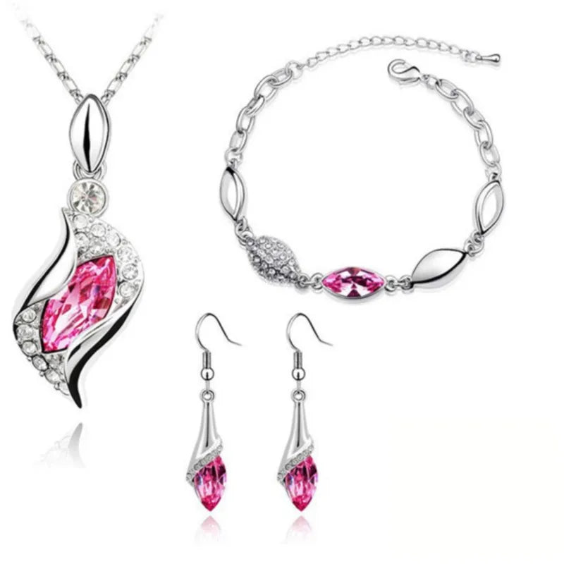 angel hawk Eyes Austrian Crystal Pendant Necklaces Earrings bracelet gifts women lovers charm fashion Jewelry sets dropshipping