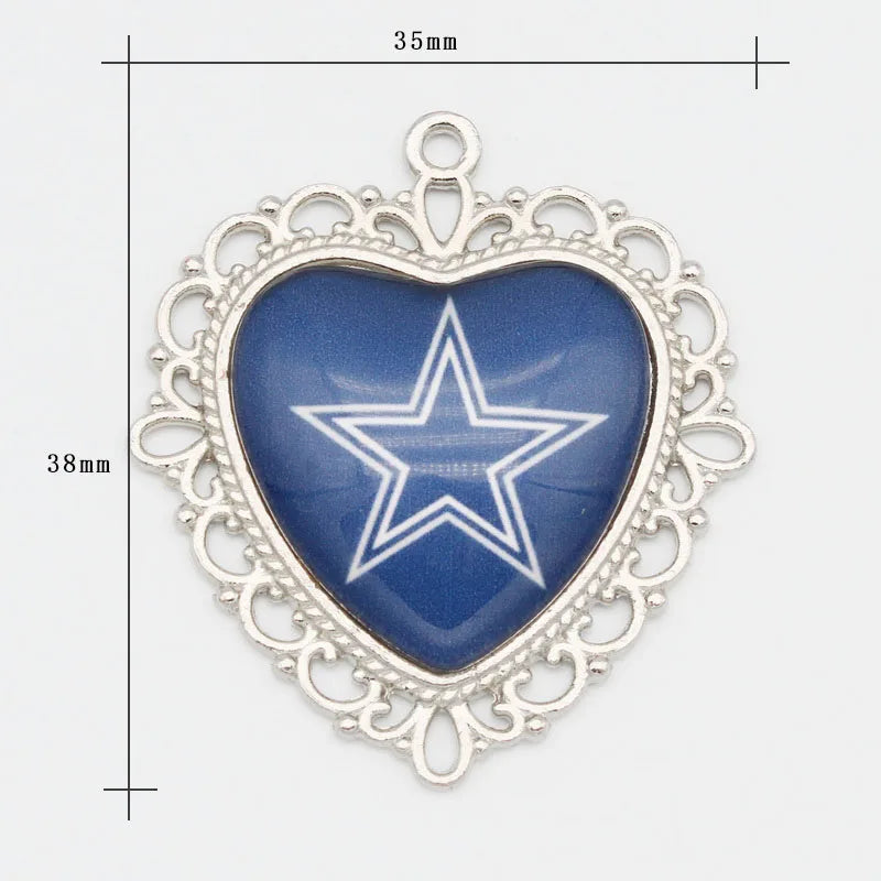 Dropping Shipping 1pcs Cowboy Star Football Sport Necklace Pendant With 50cm Chains Jewelry Charms