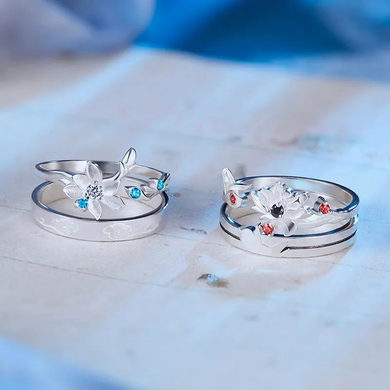 Anime Grandmaster of Demonic Cultivation Ring Wei Wuxian Lan Wangji Cosplay Unisex Rings Mo Dao Zu Shi Jewelry Accessories Prop