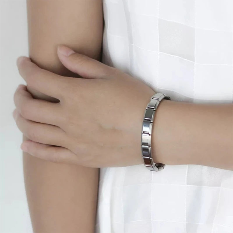 2023 New 7/9mm Italian Starter Charm Bracelet Starting at 18 Links for Women Wrist Punk Stainless Steel Modular Links
