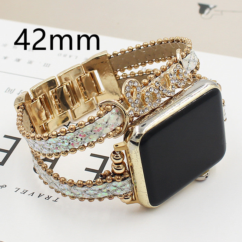 Buy Applicable To Smart Letters Leather Watch Strap - Upgrade Your Style