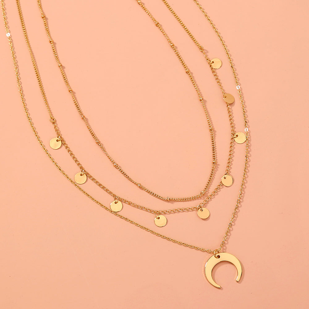 Stars, Moon, sequins, multiple necklaces