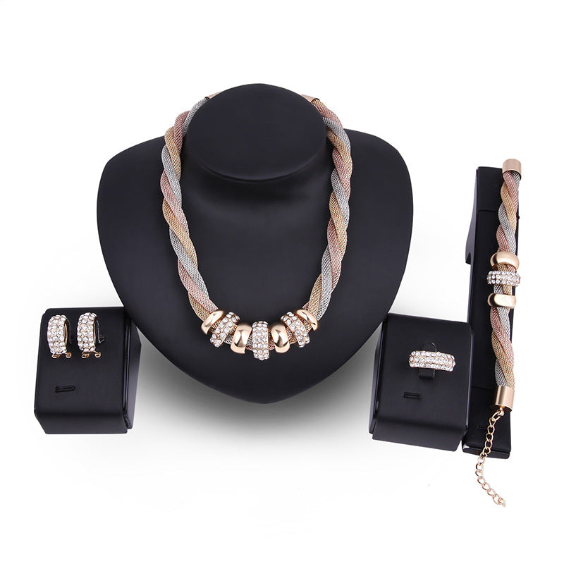 Buy Fashion Gold-plated Four-piece Set With Diamonds